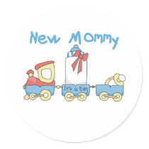 Train New Mommy of Boy tshirts and Gifts Sticker