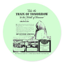Train Of Tomorrow - New York Central Railroad Round Stickers