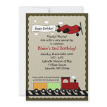 Train &amp; Plane 5x7 cute boy birthday invitation