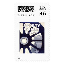 Train Safety First 1937 WPA Postage Stamp