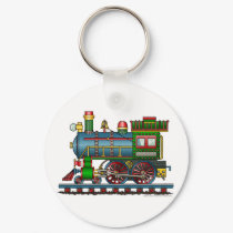 Train Steam Engine Choo Choo Key Chains keychains by art1st Train Steam Engine Choo Choo Key Chains keychains