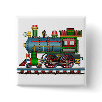Train Steam Engine Choo Choo Pins buttons