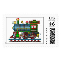 Train Steam Engine Choo Choo Stamps by art1st Train Steam Engine Choo Choo Stamps