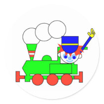 Train Round Stickers