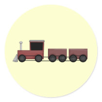 Train Round Stickers