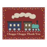 Train Thank You Postcard - Red