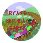 Train Themed Birthday Party favor stickers