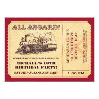 Train Ticket Invitations