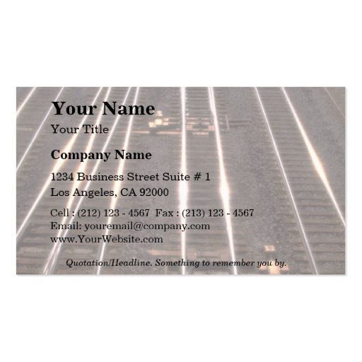 Train tracks business card (front side)