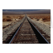 Train tracks, Mojave Desert, California, U.S.A. Cards