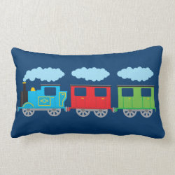 Train & Two Carriages Throw Pillows