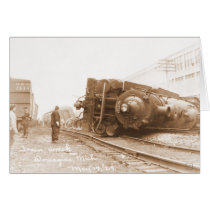 Train Wreck 1929 Greeting Card