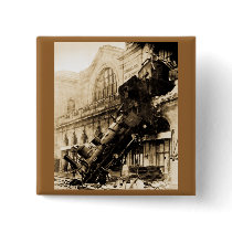 Train Wreck at Montparnasse , 22 October 1895 Pinback Button