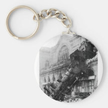 Train Wreck at Montparnasse, railroad disaster Key Chain