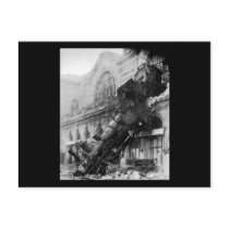 Train Wreck at Montparnasse, railroad disaster postcards