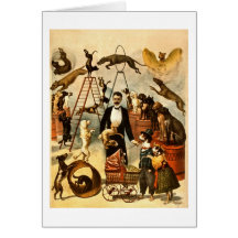 Trained Dog Act 1899 - Vintage Circus Act Poster Card