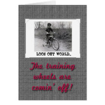 Training Wheels Funny Retro Graduation Cards