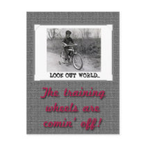 Training Wheels Funny Retro Graduation Postcards