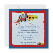 Trains and Planes..... Baby Shower Personalized Announcement
