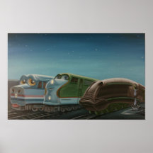 Trains in Boston Yard Print