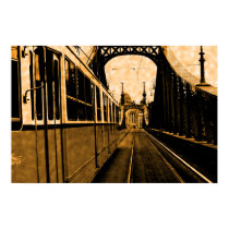 tram on the Liberty bridge -vintage feel posters