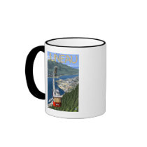 Tram over Juneau, Alaska Vintage Travel Poster Coffee Mug