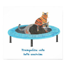 Trampoline Cats, Let's exercise. posters