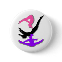 Trampoline gymnast pinback button