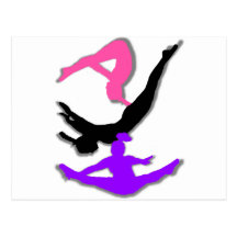 Trampoline gymnast post cards
