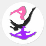 Trampoline gymnast round sticker