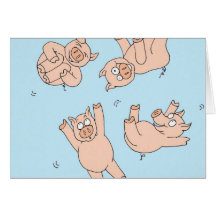 Trampoline Pigs Greeting Card