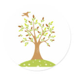 Tranquil Autumn Scene Round Stickers