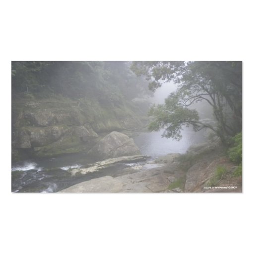 Tranquil Brook/Nature in Mist Business Card Templates (back side)