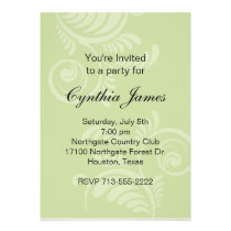 Tranquil Floral Green Invitation  (#INV 014) invitations