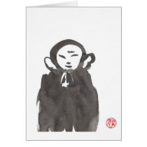 Tranquil Jizo the Monk Blank Card cards