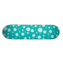 Tranquil Light Turquoise Bubbles Skate Board