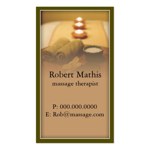 Tranquil Massage Therapist Business Card (front side)