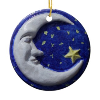 Tranquil Smiling Moon Ornament