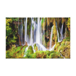 Tranquil Waterfall Scenery Stretched Canvas Print