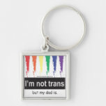 Trans Dad Square Keychain