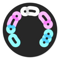 Trans Morse Code Arc Round Sticker stickers