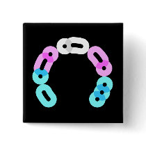 Trans Morse Code Arc Square Button buttons
