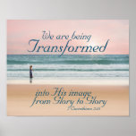 Transformed into His Image Bible, Girl on Beach Poster