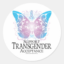 Transgender Butterfly Round Stickers
