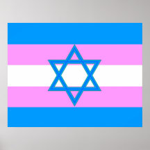 Transgender Jewish Pride Flag Poster