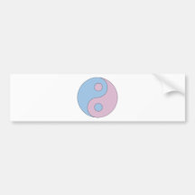 Transgender Yin Yang Symbol Bumper Stickers