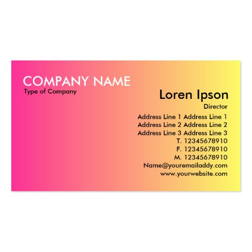 Transition - Crimson to Yellow Business Cards