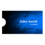 Translator - Modern Dark Blue Business Card Templates