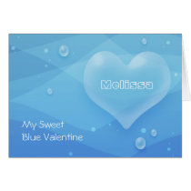 Translucent Blue Heart & Bubbles Water Gradation Card