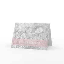 Translucent Pink Girls Birth Announcement cards